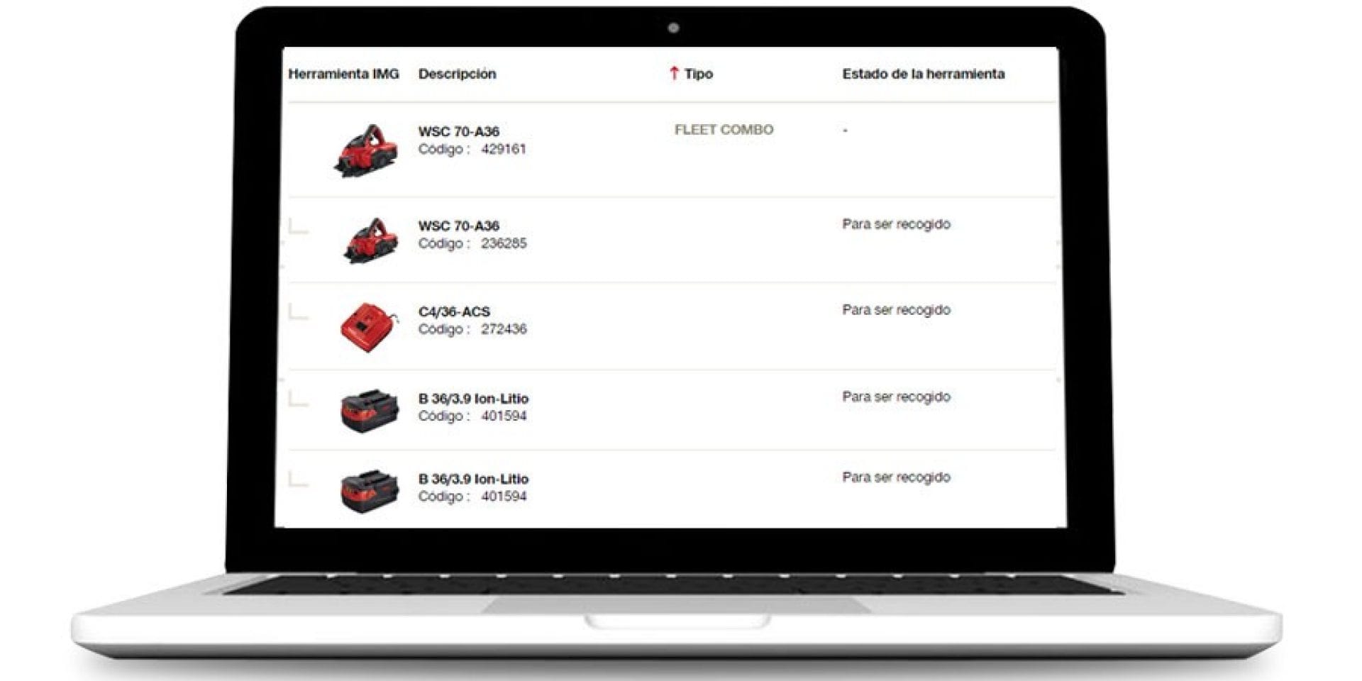 Gestión de herramientas Hilti