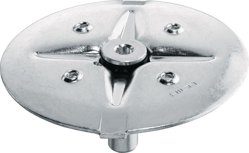 X-FCM-F L Disco fixador de gradeamentos (grande) Disco fixador largo de gradeamento para pinos roscados em ambientes levemente corrosivos