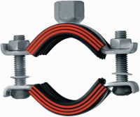 MP-MI-F Abraçadeira de tubos para trabalho pesado (com isolação acústica) Grampo de tubo galvanizado a quente (HDG) prêmio com revestimento sonoro para aplicações de tubulação (métricas) de alta resistência