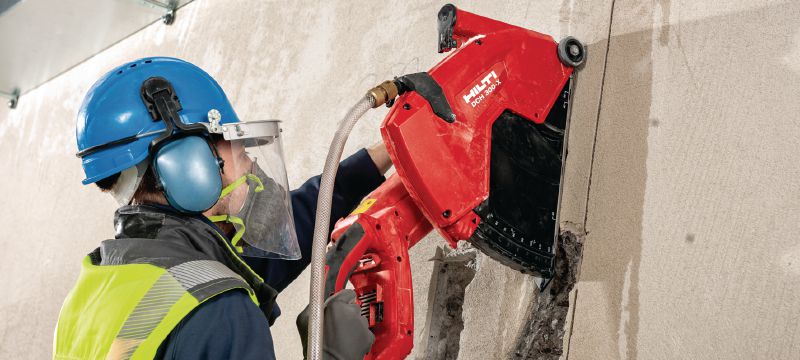 DCH 300-X Cortador elétrico Ferramenta elétrica portátil de corte diamantado seco e molhado – profundidade de corte até 120 mm com discos de 305 mm Aplicações 1