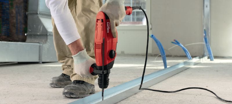 TE-C (SDS Plus) Broca de impacto métrica Broca de martelete de impacto SDS plus (TE-C) básica com 2 canas helicoidais para perfuração de furos de buchas em concreto Aplicações 1