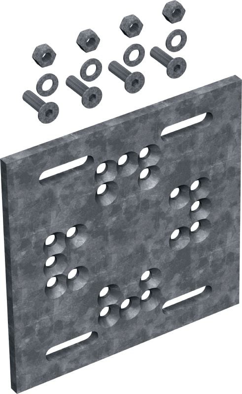Chapa modular MT-P-G OC Chapa modular para montagem de estruturas modulares em aço estrutural sem a necessidade de fixação direta