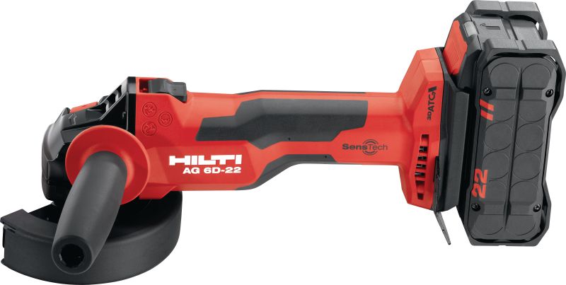 Rebarbadora a bateria AG 6D-22 (125 mm) Rebarbadora a bateria potente com motor sem escovas, controle SensTec e funções de segurança avançadas para discos de até 125 mm (plataforma à bateria Nuron)