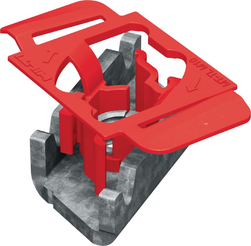 Porca de calha Twist-Lock MT-TL OC Porca para fixação de meio em calhas de escora MT, para uso externo com poluição baixa