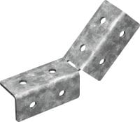 Suporte em l de 45 graus MT-AB-LL2 45 OC Suporte em l em 45 graus para suporte das estruturas da calha de escora MT-40 e MT-50, para uso externo com poluição baixa