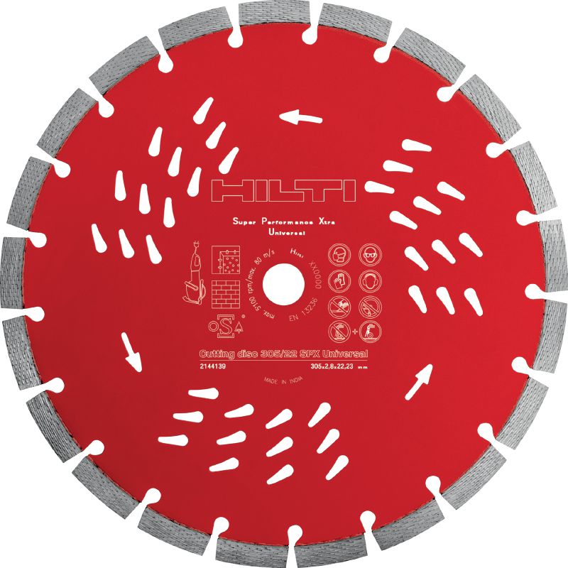 Lâmina diamantada universal SPX O mais recente disco diamantado com tecnologia Equidist para cortes de qualidade superior em diferentes materiais base