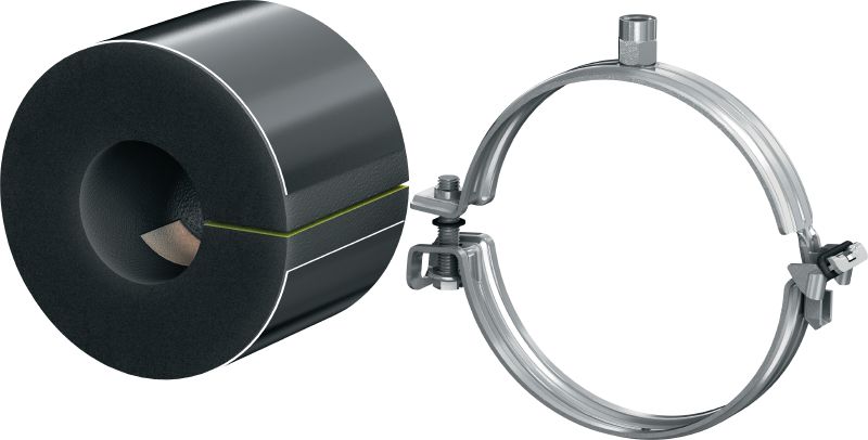 Gancho para tubos de refrigeração de fecho rápido MIP-T (isolamento espesso) Gancho para tubos galvanizado definitivo para produtividade máxima em aplicações de refrigeração com uma espessura de isolamento de 31-50 mm