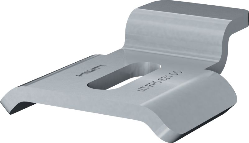 Guia de estribo de tubos MT-FPS-S Suporte de deslizamento ajustável para fixar bases de calha para abraçadeiras MP-PS às vigas modulares Hilti MT