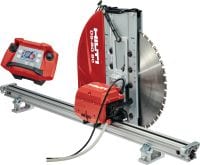 DST 10-CA Serra de corte de parede Serra de corte de parede elétrica ágil com automação de Cut Assist, controlo remoto a baterias e e-box interno para corte em paredes a úmido e a seco