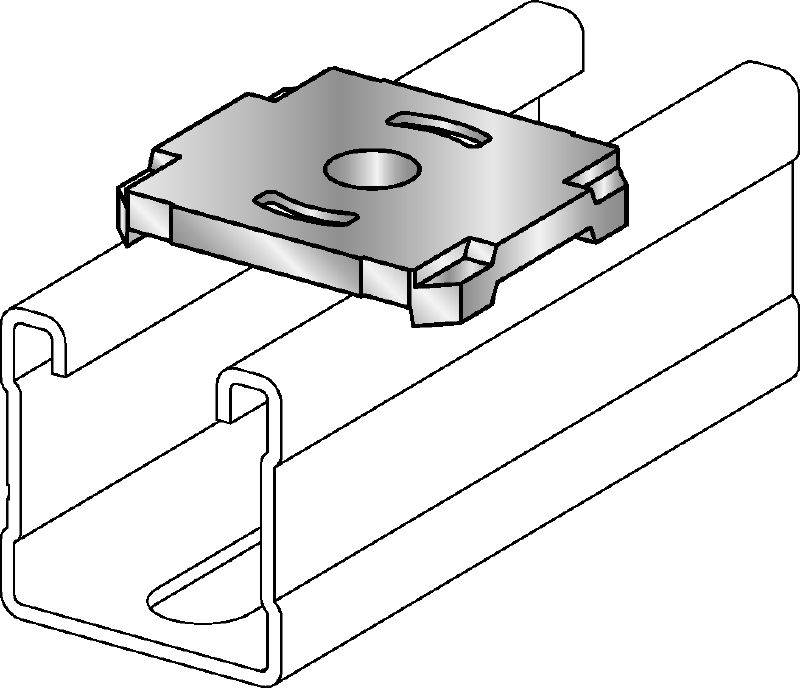 Conector modular MQZ-F (HDG) Conector modular de aço laminado a quente (HDG) para montagem trapezoidal e ancoragem (imperial)