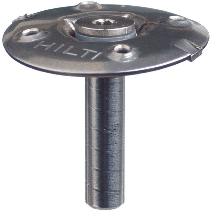 X-FCM-R Disco fixador de gradeamentos (aço inoxidável) Disco fixador asperizante para uso com pinos roscados em ambientes altamente corrosivos