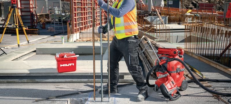 HIT-HY 200-R V3 Ancoragem química Argamassa híbrida injetável de alto desempenho com aprovações para ligações de varão instalado pós construção e para ancoragem de placas de base estruturais Aplicações 1