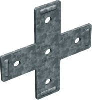 Chapa cruzada de calha MT-CT-H5 OC Conector de calhas cruzado liso para fixar três calhas MT juntas, para uso externo com poluição baixa