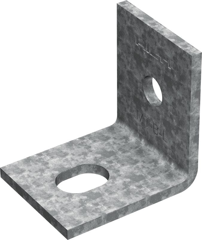 MT-B-L OC placa base para cargas LEVES Conector base da coluna para ancoragem das estruturas de calha de escora leve em concreto ou aço, para uso externo com poluição baixa