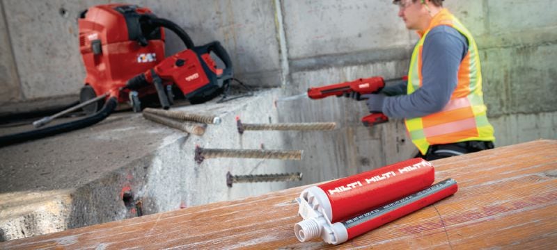 HIT-HY 200-R V3 Ancoragem química Argamassa híbrida injetável de alto desempenho com aprovações para ligações de varão instalado pós construção e para ancoragem de placas de base estruturais Aplicações 1