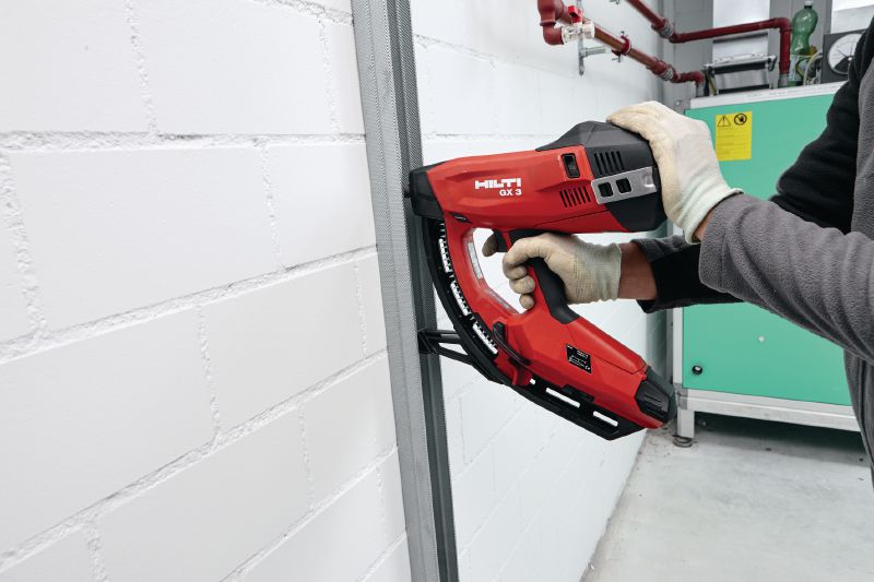 GX 3 Ferramenta de fixação acionada a gás Finca-pinos a gás com fonte elétrica única para aplicações de pista de gesso acartonado, elétrica, mecânica e construção civil Aplicações 1