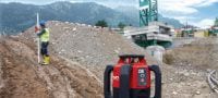 PR 300-HV2S Nível de laser rotativo para exterior Laser rotativo para nivelamentos horizontais, alinhamentos verticais, terraplanagens e esquadrias em espaços exteriores Aplicações 3