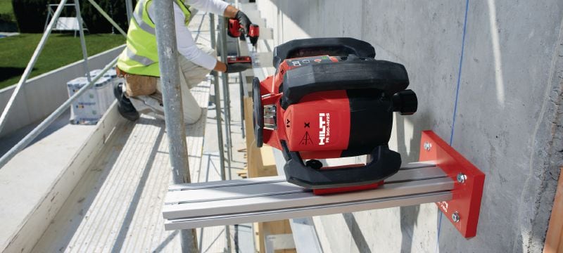 PR 30-HVS A12 Nível de laser rotativo para exterior Nível a laser rotativo para exteriores com alinhamento vertical automático e funções de inclinação por discagem Aplicações 1