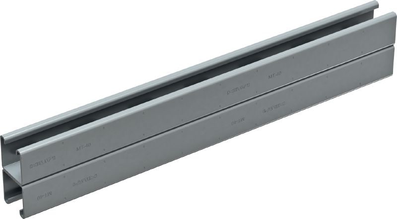 Calha de escora dupla MT-40D OC Calha de escora dupla traseira com traseira, para uso exterior com pouca poluição
