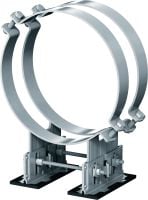 MP-PS 4-2 Estribo Estribos quádruplos ajustáveis com revestimento exterior para fixar tubos com -610 mm (de 8 a 24) de diâmetro em materiais base variados em ambientes moderadamente corrosivos