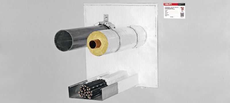 CP 670 Revestimento de placa corta-fogo Sistema de revestimento corta-fogo para placas minerais com um amplo leque de homologações para selagem de médias a grandes aberturas Aplicações 1
