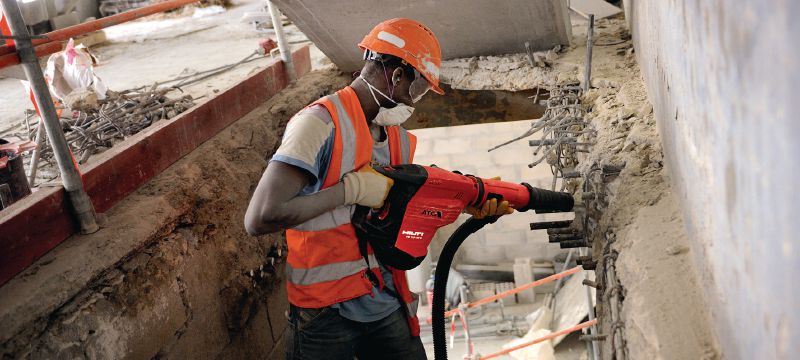 TE DRS-Y Sistema de remoção de pó Sistema de aspiração para perfuração e cinzelamento de concreto com martelos perfuradores Hilti SDS Max (TE-Y) Aplicações 1