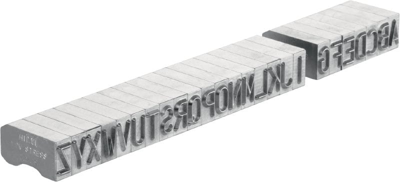 X-MC LS 8/10 Selos de marcação de aço Ponta redonda, letras largas e caractéres numéricos para marcações de identificação de estampagem em metal