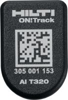 AI T320 Etiqueta inteligente ON!Track Bluetooth® Etiqueta durável para rastrear a localização e solicitar equipamentos de construção através do sistema de localização de ferramentas Hilti ON!Track – otimiza o seu estoque e poupa-lhe tempo na gestão das mesmas