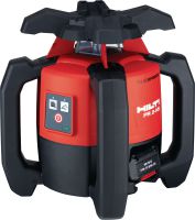 PR 2-HS A12 Nível de laser rotativo para exterior Laser rotativo robusto para exteriores com proteção 360° contra impactos e bateria de iões de lítio de carregamento rápido para aplicações na horizontal e inclinações manuais