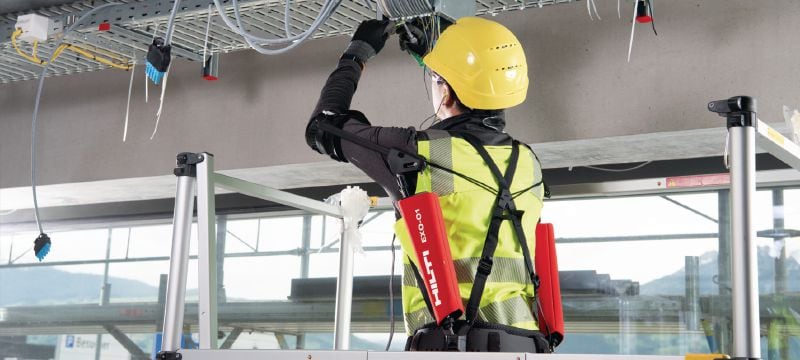 EXO-O1 Exoesqueleto aéreo suspenso Exoesqueleto passivo para ajudar a aliviar a tensão nos ombros e braços durante os trabalhos em instalações suspensas Aplicações 1