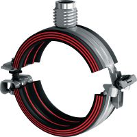 Gancho para tubos de fechamento rápido MP-U-I (isolamento acústico) Gancho para tubos galvanizado definitivo com isolamento acústico e fecho rápido tendo em vista a produtividade máxima em aplicações de malha