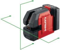 PM 20-CG Laser de prumo e de linhas cruzadas de 12 V Laser universal de feixe de luz verde com 2 linhas e 5 pontos para prumo, nivelamento, alinhamento e esquadrinhamento (plataforma à bateria de 12 V)