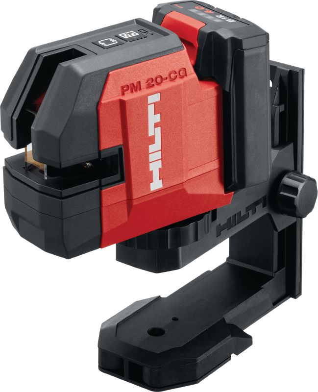 PM 20-CG Laser de prumo e de linhas cruzadas de 12 V Laser universal de feixe de luz verde com 2 linhas e 5 pontos para prumo, nivelamento, alinhamento e esquadrinhamento (plataforma à bateria de 12 V)