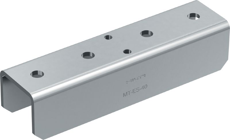 União reta MT-ES-40 Conector de divisão para unir calhas de escora MT extremidade com extremidade (MT-40, 50, 60, 40D)