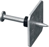 X-C P8S Pregos para concreto com arruela Prego individual premium com arruela de aço para fixação em concreto, utilizando ferramentas de atuação direta
