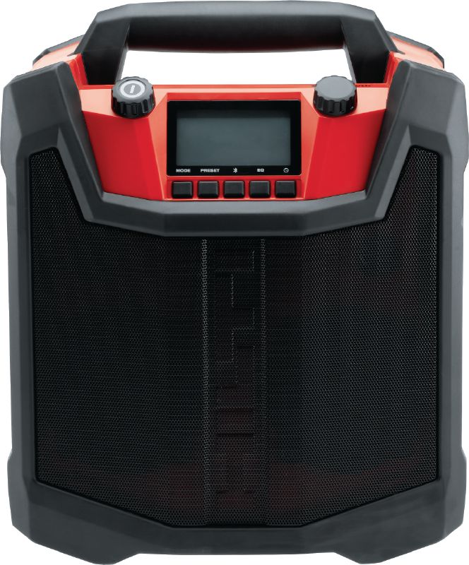 RC 4/36-DBA Rádio para canteiro de obra Rádio robusto para estaleiros de obras com DAB, emparelhamento Bluetooth® e carregador para baterias Hilti de 12V-36V