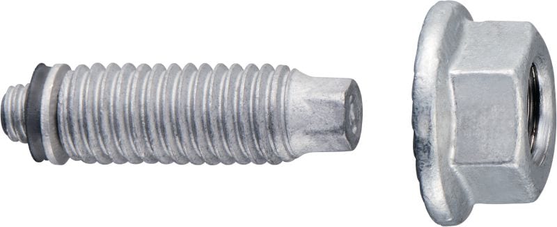 S-BT-MF HL Pino roscado Pino de aparafusamento roscado (aço carbono revestido de multicamadas, proteção contra a corrosão comparável ao HDG) para fixações multiuso em aço em ambientes corrosivos moderados