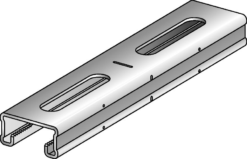 Canal MQ-21-F Calha de escora MQ com 21 mm de altura de aço laminado a quente (HDG) para aplicações leves