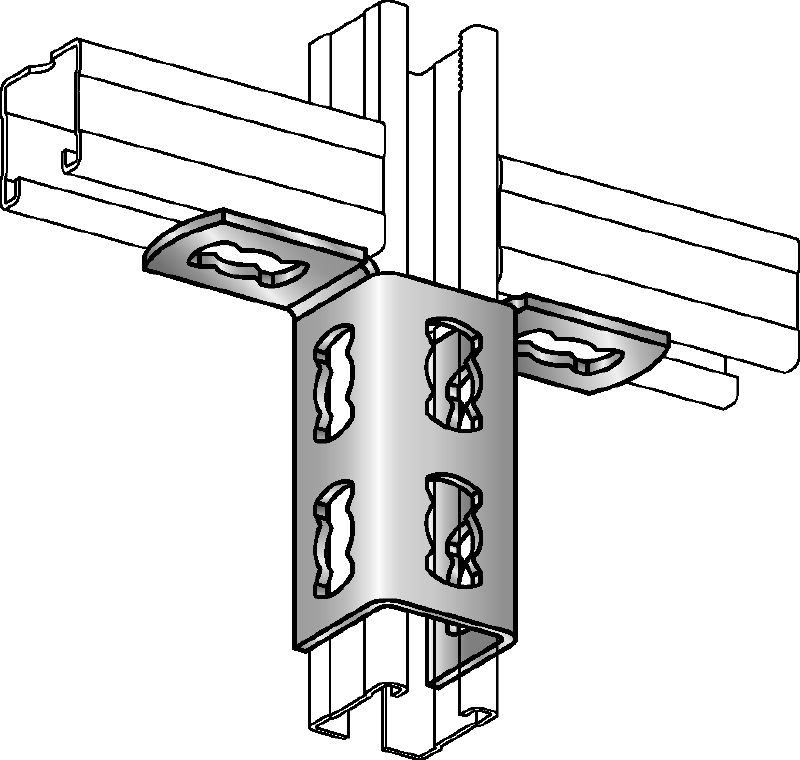 MQV-2D-R conector de calhas Conector de calhas em aço inoxidável (A4) para estruturas bidimensionais