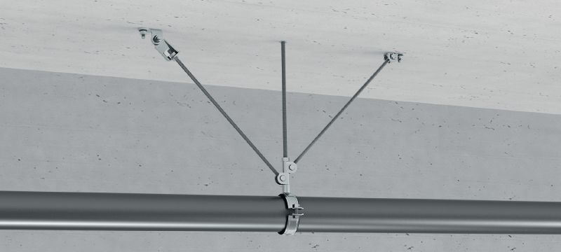 Dobradiça de haste sísmica MT-S-CH Conector do suporte de barra roscada pré-montado com mais capacidade de montagem em material base Aplicações 1