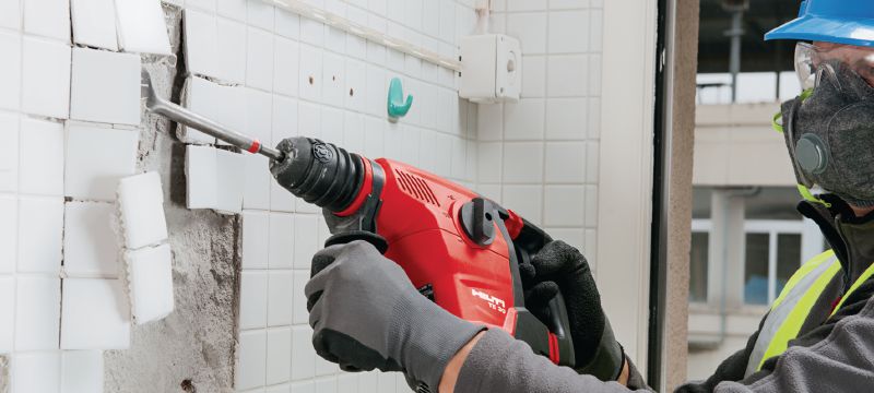 Cinzéis de azulejo TE-CX TI Ponteiro de azulejos SDS Plus (TE-C) autoafiáveis para raspagem de materiais superficiais Aplicações 1
