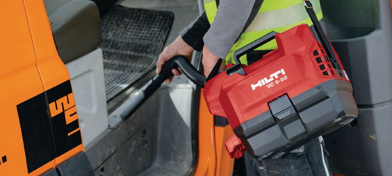 VC 5-22 aspirador a bateria Aspirador a bateria compacto e portátil para limpezas rápidas ao redor de canteiros de obras e oficinas (plataforma de bateria Nuron) Aplicações 1