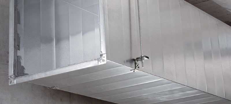 Suporte de ventilação MVA-Z Suporte para dutos de ar galvanizado para fixar dutos de ventilação sobre a cabeça Aplicações 1