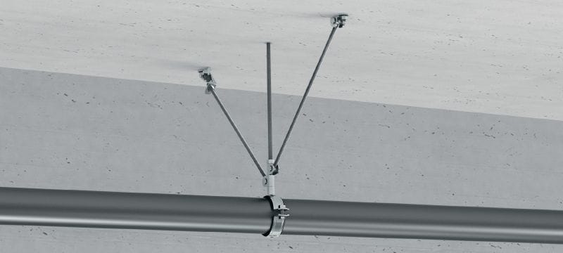 Dobradiça de haste sísmica MT-S-CH Conector do suporte de barra roscada pré-montado com mais capacidade de montagem em material base Aplicações 1