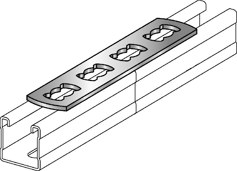 MQV-F Ligador plano de calha galvanizado a quente, utilizado como um extensor longitudinal para calhas de escora MQ