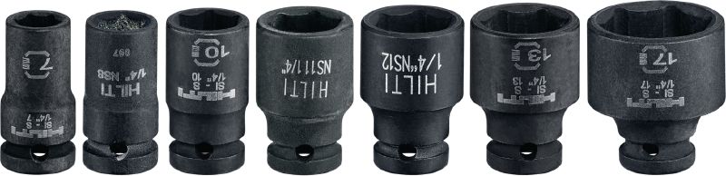 SI-S 1/4 Soquete de impacto curto Soquete de impacto curto de 1/4 (polegada) para apertar parafusos e ancoragens