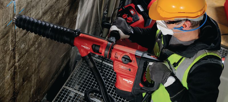 TE DRS-Y Sistema de remoção de pó Sistema de aspiração para perfuração e cinzelamento de concreto com martelos perfuradores Hilti SDS Max (TE-Y) Aplicações 1