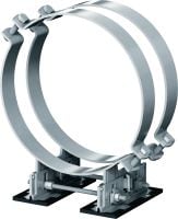 MP-PS 4-2 Estribo Estribos quádruplos ajustáveis com revestimento exterior para fixar tubos com -610 mm (de 8 a 24) de diâmetro em materiais base variados em ambientes moderadamente corrosivos