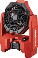 Ventoinha a bateria para estaleiros de obras KCF 4-22 Potente ventoinha para refrigerar e ventilar áreas de trabalho nos estaleiros de obras com autonomia da bateria para o dia inteiro, cabeça giratória e ganchos para pendurar (plataforma de baterias Nuron)