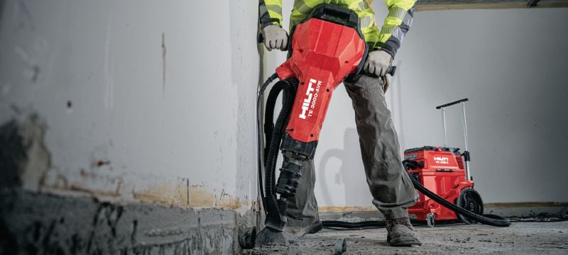 Martelo demolidor elétrico TE 3000-AVR para demolições pesadas Demolidor excepcionalmente potente para demolição de concreto de alta resistência, corte de asfalto, terraplanagem e aplicação de barras de aterramento Aplicações 1